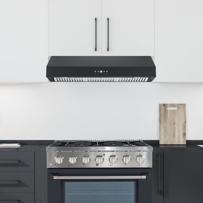 Hotte de cuisinière sous l'armoire Ancona de 36 po à conduit - AN-18043BLK