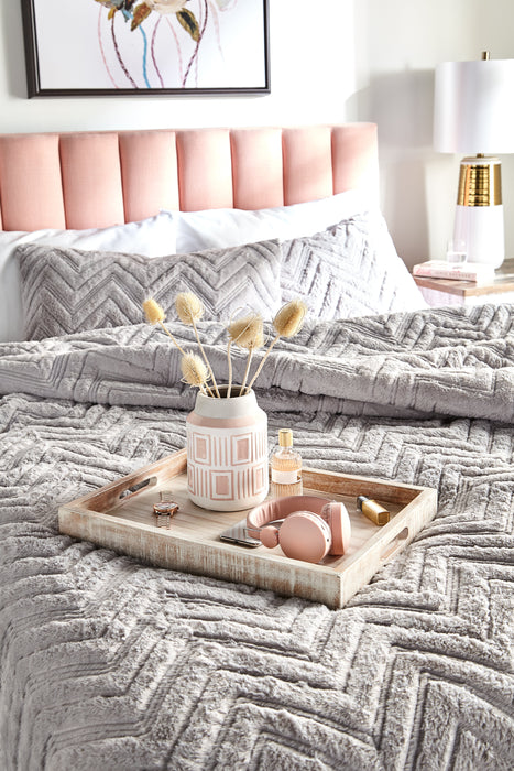 Ensemble d'édredon Tilda 3 pièces pour lit double ou grand lit - gris