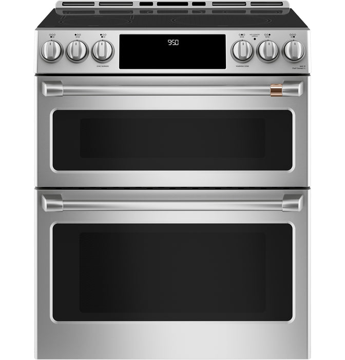 Cuisinière intelligente à induction Café de 7 pi³ avec convection européenne véritable et grilles autonettoyantes - acier inoxydable - CCHS950P2MS1