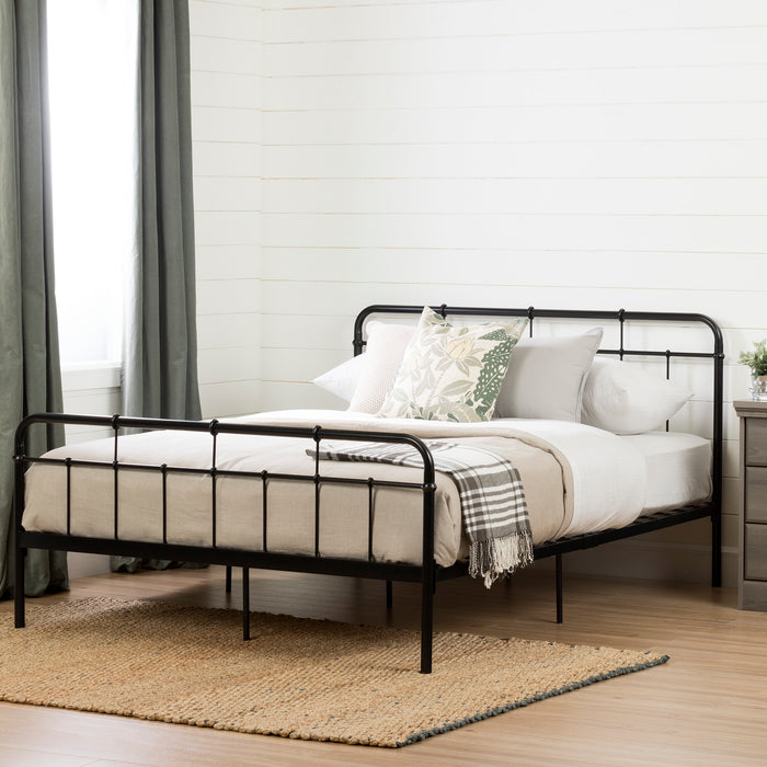 Versa Lit plateforme complet en métal Grand - Noir solide