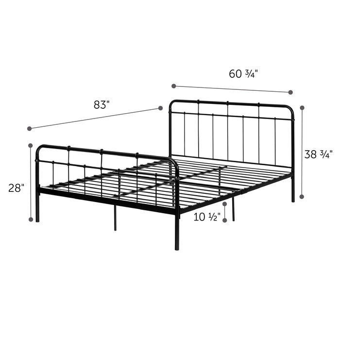 Versa Lit plateforme complet en métal Grand - Noir solide