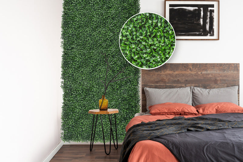 Panneau de feuillage 20 po x 20 po buis artificiel 4 pièces