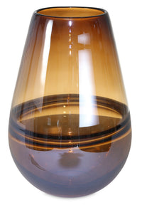 Vase en verre brun de 11 po