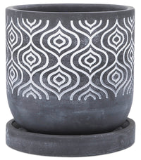 Pot à fleurs en ciment gris de 6 po