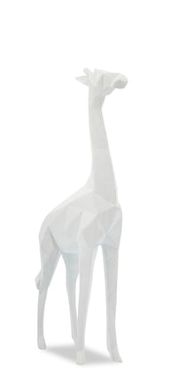 Figurine girafe en résine blanche de 16 po