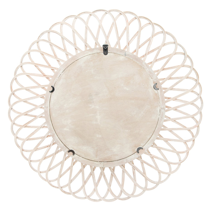 Miroir en osier brun de 35 po