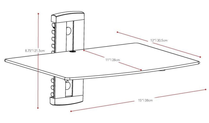 Étagère murale pour composants audio / vidéo CorLiving - MCS-107-C