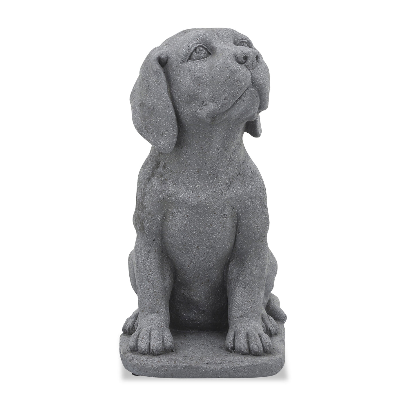 Figurine chien en résine grise de 16 po pour l'extérieur