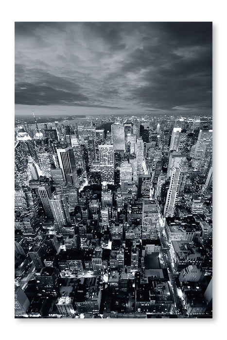  New York Cityscape 28 po x 42 po : Cadre d'art mural et panneau de tissu