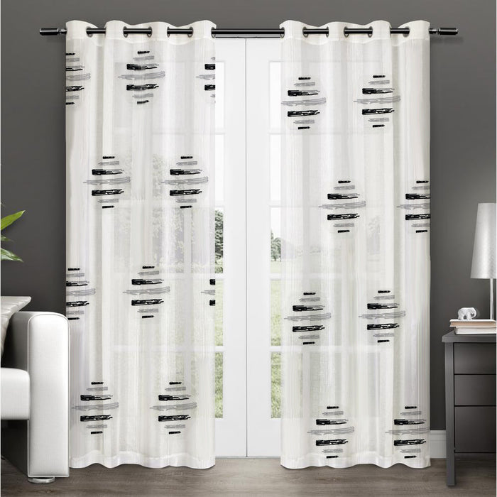 Paire de panneaux de rideaux blancs à oeillets Wexford - 54x95