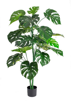 Monstera artificiel de 59 po pour l’intérieur et l’extérieur en pot noir