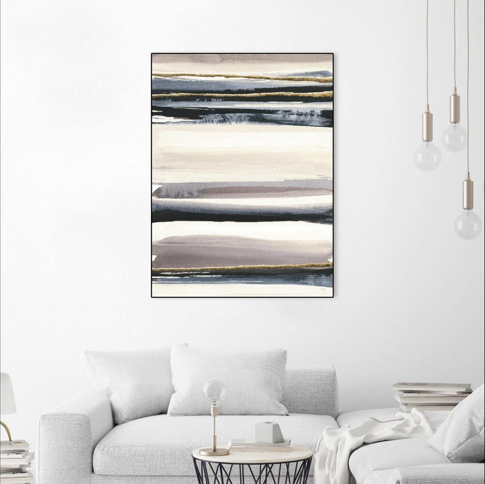 Œuvre d’art murale sur toile encadrée noire « Gilded Grey Iii » 18 x 24