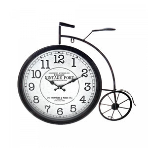 Horloge en métal noir en forme de bicyclette