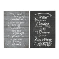 Panneau mural inspirant en bois avec citation sur le jardin en anglais - ensemble de 2