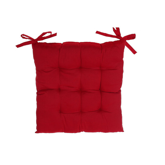 Coussin de chaise capitonné 18 x 18 en polyester rouge - ensemble de 2