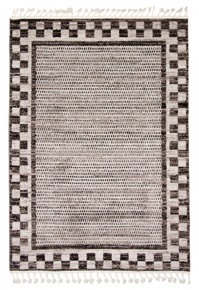 Vera Quattro Ivory/Grey Area Rug - 5'2" x 7'5"