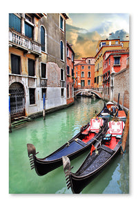 Beautiful Romantic Venetian Scenery 28 po x 42 po : Oeuvre d’art murale en panneau de tissu sans cadre