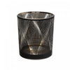 Bougeoir en verre pour chandelle décorative à motif de vagues - ensemble de 2 bougeoirs