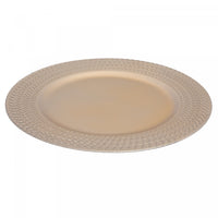 Assiette de présentation de 13 po champagne ornée de tresses - ensemble de 6