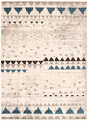 Carpette Raja ivoire-bleu - 7 pi 10 pox 10 pi 2 po