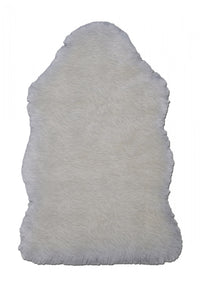 Carpette moelleuse en fausse peau de mouton ivoire - 2 pi 0 po x 3 pi 0 po
