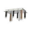 Plafonnier affleuré Galiano noir, cuivre et aluminium satiné à 8 ampoules