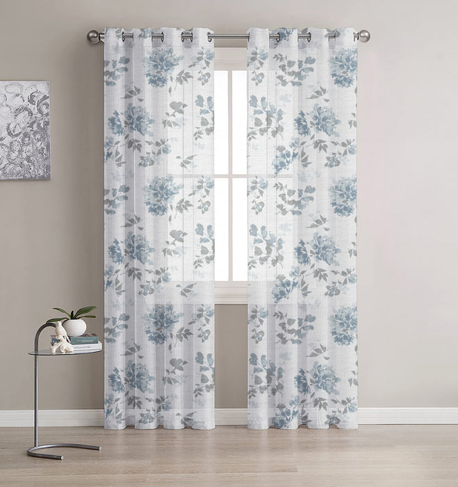 Paire de panneaux de rideaux bleus à oeillets Sondrio - 52X95