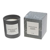 Bougie parfumée de luxe de 7 oz à arôme de mohair argent dans une boîte cadeau - ensemble de 2