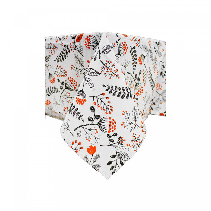 Nappe 60 po x 90 po en coton ornée de fleurs de kaki
