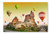  Hot Air Balloons In Cappadocia 24 po x 36 po : Cadre d'art mural et panneau de tissu