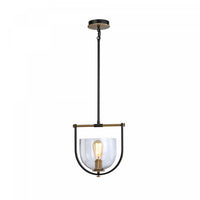Luminaire suspendu Cheshire noir et laiton à 1 ampoule