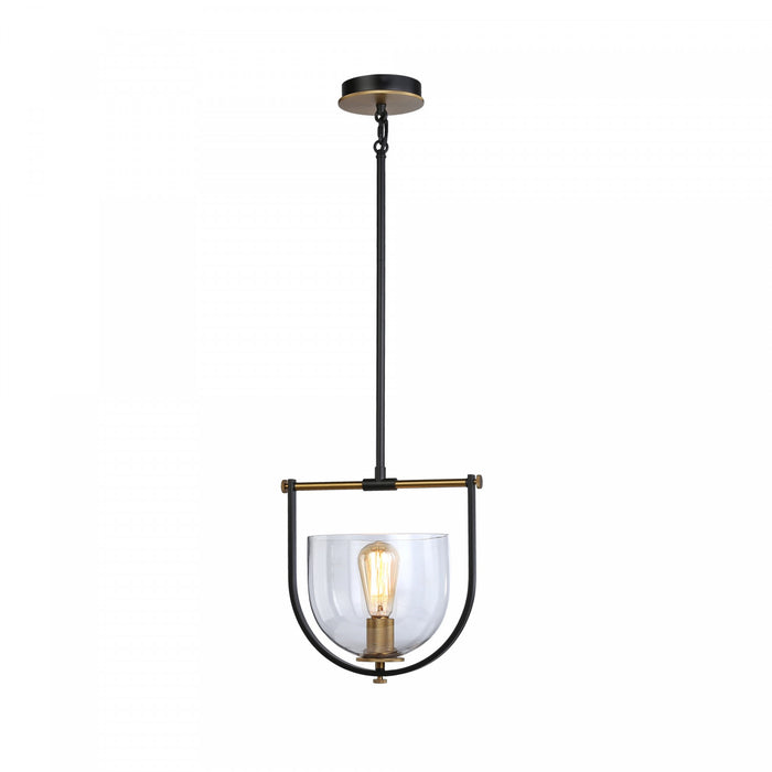 Luminaire suspendu Cheshire noir et laiton à 1 ampoule