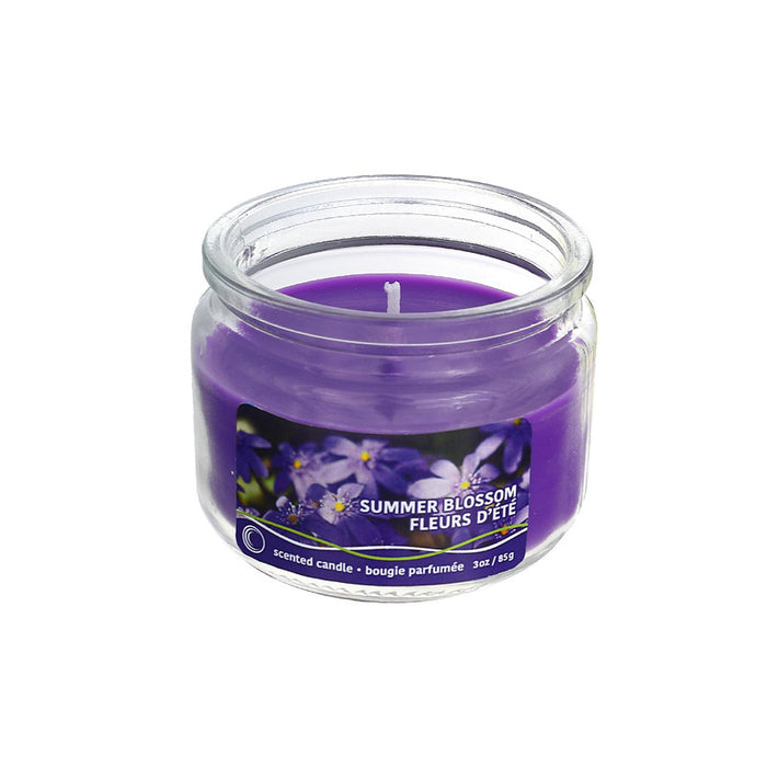 Pot parfumé de 3 oz en verre à arôme de fleurs d’été avec couvercle - ensemble de 6 bougies