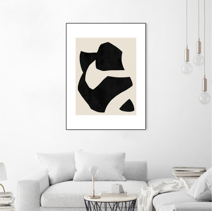 Œuvre d'art murale sur toile encadrée noire « Untilted » 18 x 24