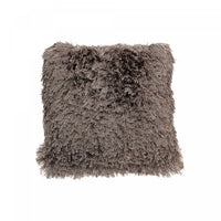Coussin à fourrure argent métallique