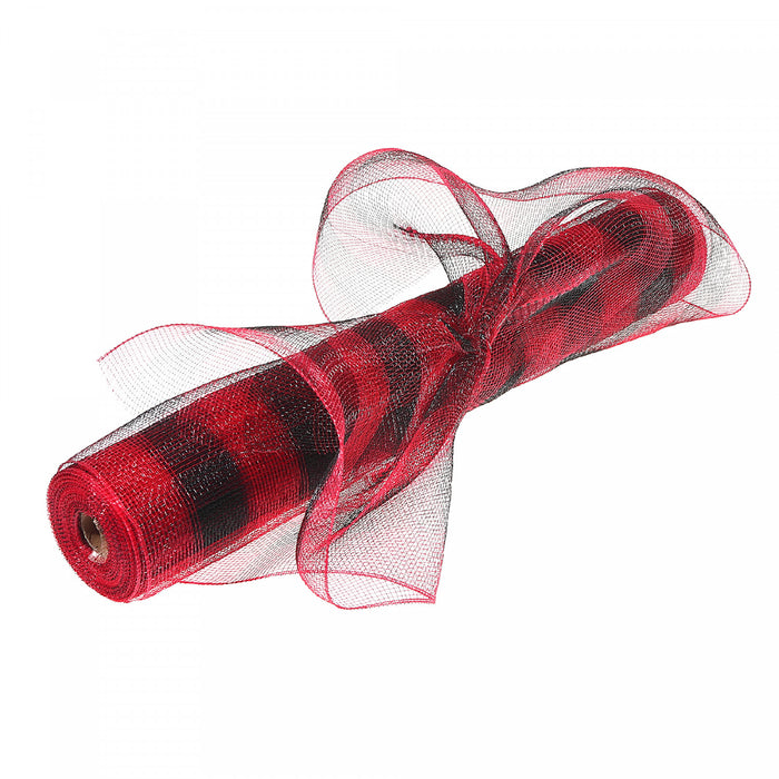 Ruban en maille à carreaux rouges et noirs 21 po x 10 po - ensemble de 2