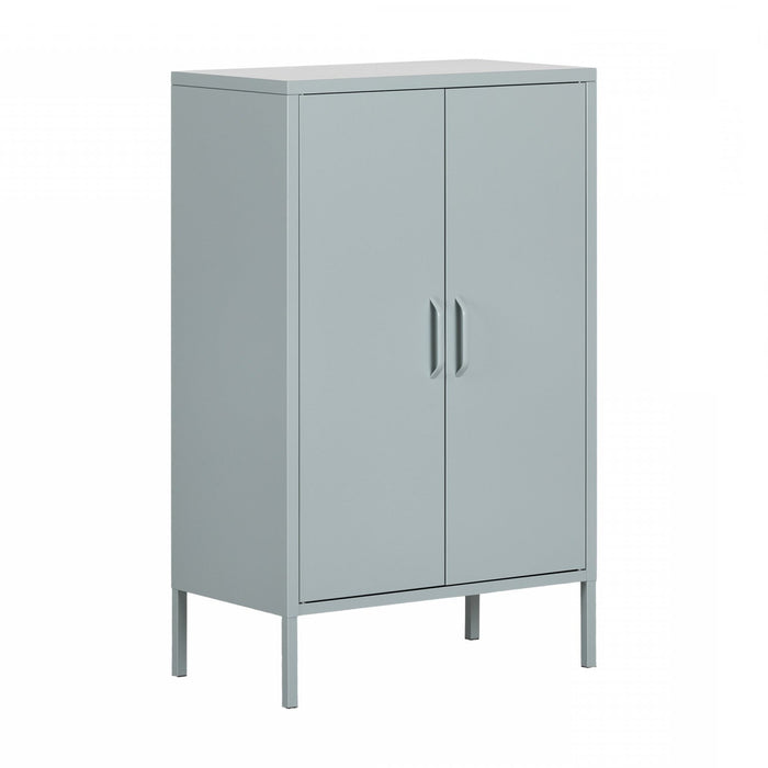Crea Meuble de rangement avec 2 portes en métal - Bleu