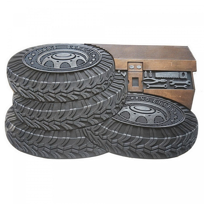 Tapis de plancher « Dad's Garage, No Entry » en caoutchouc