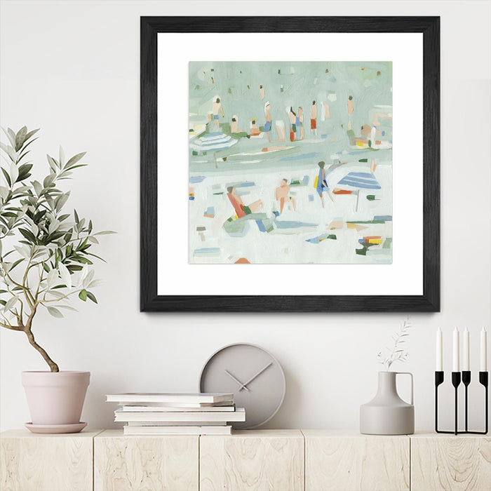 Œuvre d’art murale encadrée noire et mate « Summer Confetti Ii » 36 x 36