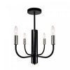 Plafonnier semi-affleuré Verona noir et nickel brossé à 4 ampoules
