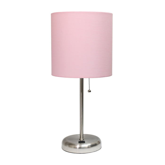 Lampe de table Limelights rose clair avec pied mince et port de recharge USB