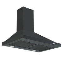 Hotte de cuisinière murale convertible Ancona de 30 po de style pyramidal en acier inoxydable noir - AN-17-16BSS