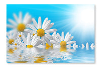  Spring Flowers Background 16 po x 24 po : Cadre d'art mural et panneau de tissu