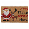 Paillasson en fibre de coco « Santa Please Stop Here »