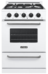 Cuisinière au gaz propane Hors réseau par Unique de 24 po avec allumage à pile - UGP-24G OF1 W