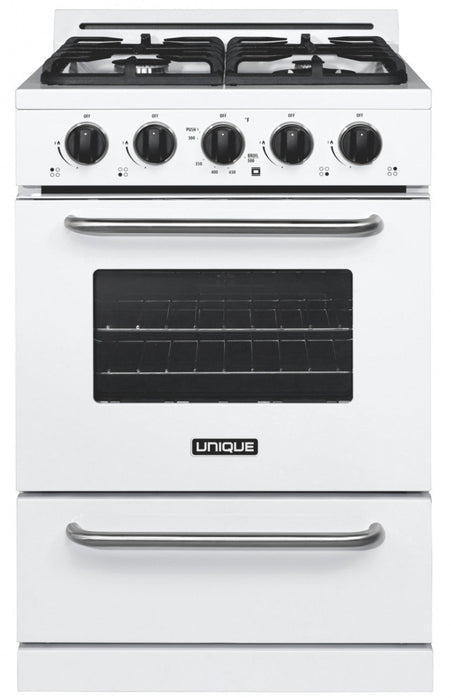 Cuisinière au gaz propane Hors réseau par Unique de 24 po avec allumage à pile - UGP-24G OF1 W