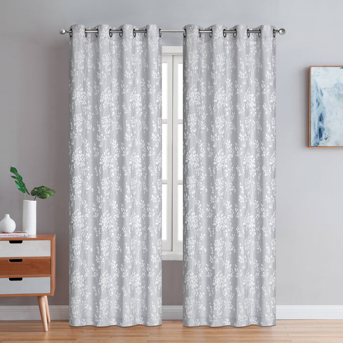 Paire de panneaux de rideaux gris à oeillets Preston - 54x84