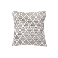 Coussin côtelé taupe à motif de diamants - ensemble de 2