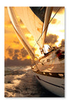  Sailboat Crop During The Regatta 28 po x 42 po : Cadre d'art mural et panneau de tissu
