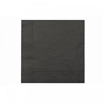 20 Pack Luncheon 3 Ply Napkin Black - Set of 6|Paquet de 20 grandes serviettes de table noires à 3 épaisseurs - ensemble de 6 paquets